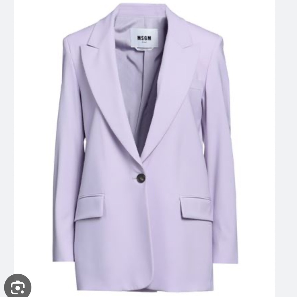MSGM Women's Soft Purple Wool Blazer